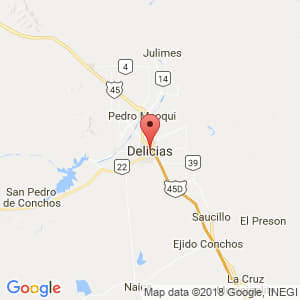Localización de Delicias en Chihuahua