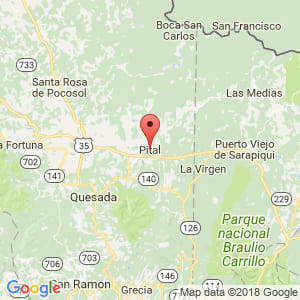 Localización de Pital en Alajuela