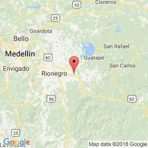 Localización de El Santuario en Antioquia