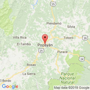 Localización de Popayán en Cauca