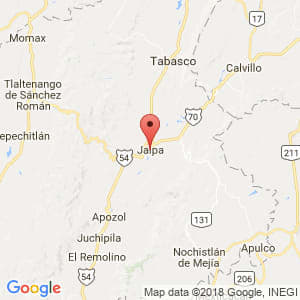 Localización de Jalpa en Zacatecas