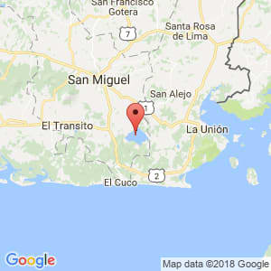Localización de Olomega en San Miguel
