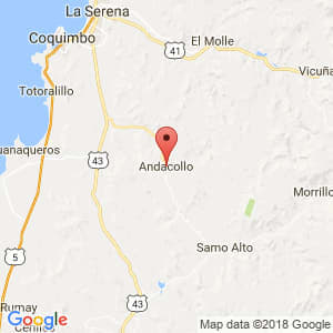 Localización de Andacollo en Coquimbo