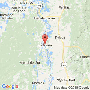 Localización de La Gloria en Cesar