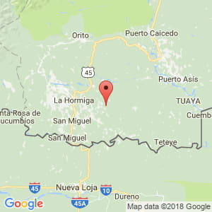 Localización de Valle del Guamuez en Putumayo