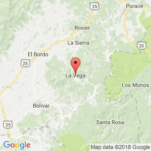Localización de La Vega en Cauca