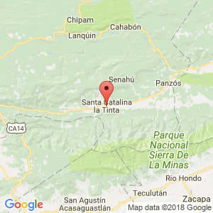 Localización de Santa Catalina la Tinta en Alta Verapaz