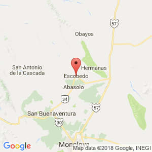 Localización de Escobedo en Coahuila de Zaragoza