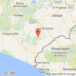 Localización de Moyuta en Jutiapa
