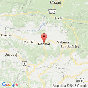 Localización de Rabinal en Baja Verapaz