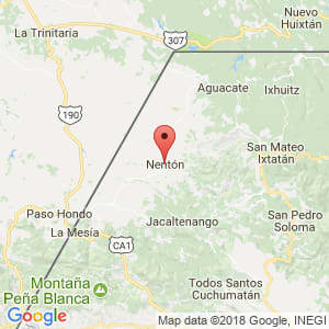 Localización de Nentón en Huehuetenango