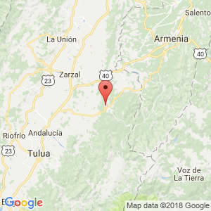 Localización de Sevilla en Valle del Cauca