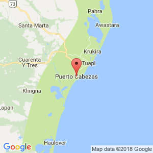 Localización de Puerto Cabezas en Atlántico Norte