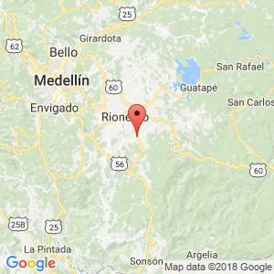 Localización de Carmen de Viboral en Antioquia