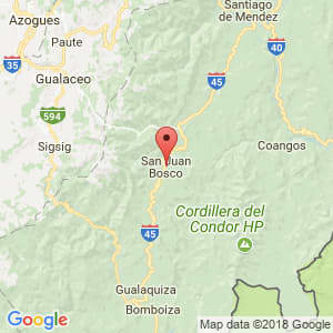 Localización de San Juan Bosco en Morona Santiago