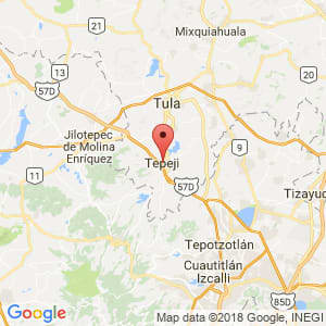 Localización de Tepeji del Río de Ocampo en Hidalgo