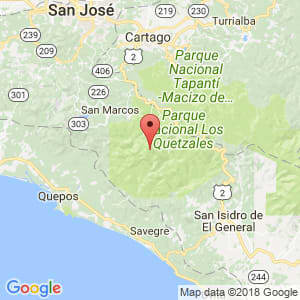 Localización de Dota en San José
