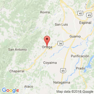 Localización de Ortega en Tolima