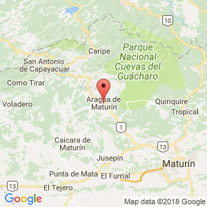 Localización de Aragua de Maturín en Monagas