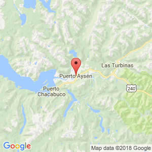Localización de Puerto Aysén en Aysén del General Carlos Ibáñez del Campo
