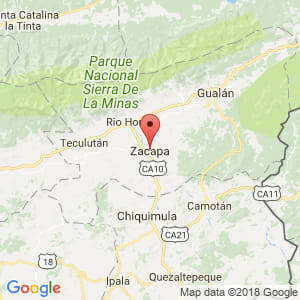 Localización de Zacapa en Zacapa