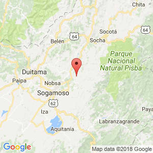 Localización de Gámeza en Boyacá