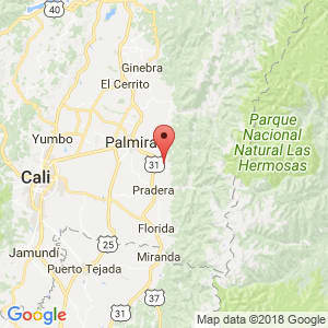Localización de La Buitrera en Valle del Cauca
