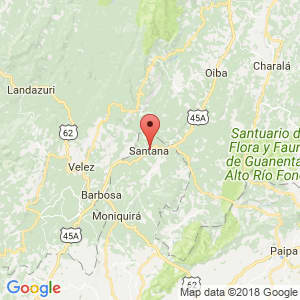 Localización de Santana en Boyacá