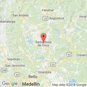 Localización de Santa Rosa de Osos en Antioquia
