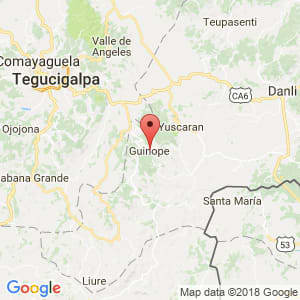 Localización de Güinope en El Paraíso