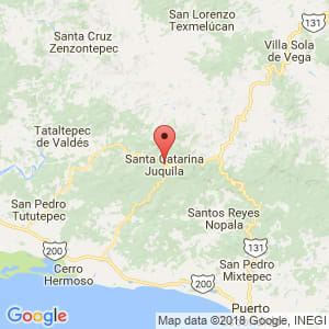 Localización de Santa Catarina Juquila en Oaxaca
