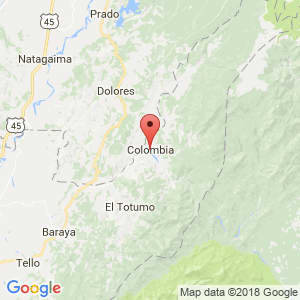 Localización de Colombia en Huila