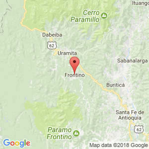 Localización de Frontino en Antioquia