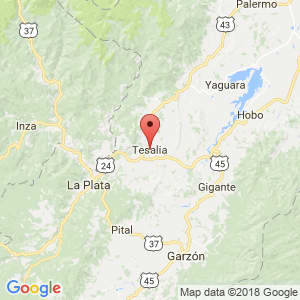 Localización de Tesalia en Huila
