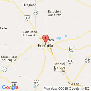 Localización de Fresnillo en Zacatecas