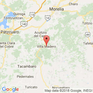 Localización de Madero en Michoacán de Ocampo