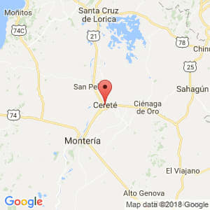 Localización de Cereté en Córdoba