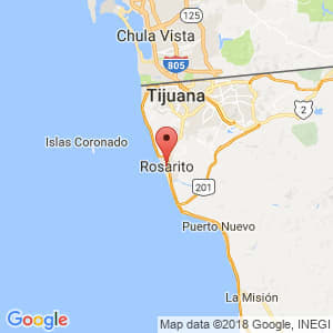 Localización de Playas de Rosarito en Baja California