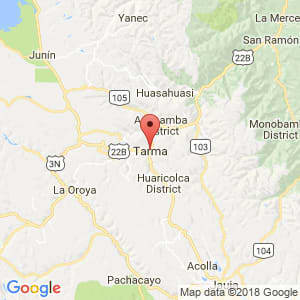 Localización de Tarma en Junín