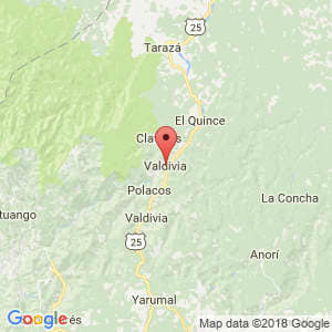 Localización de Valdivia en Antioquia