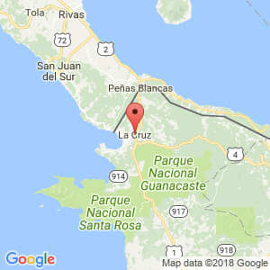 Localización de La Cruz en Guanacaste