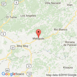 Localización de Matiguás en Matagalpa