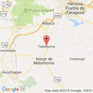 Localización de Tepeojuma en Puebla