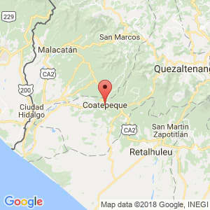 Localización de Coatepeque en Quetzaltenango
