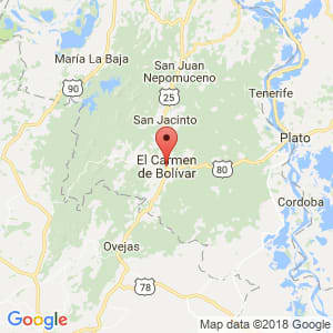 Localización de El Carmen de Bolívar en Bolívar