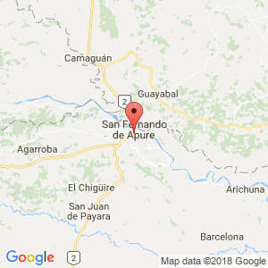 Localización de San Fernando de Apure en Apure