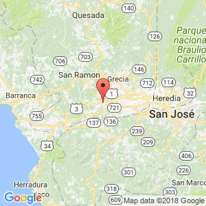 Localización de Atenas en Alajuela