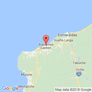 Localización de Atacames en Esmeraldas