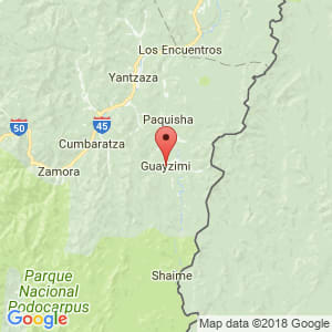 Localización de Guayzimi en Zamora Chinchipe