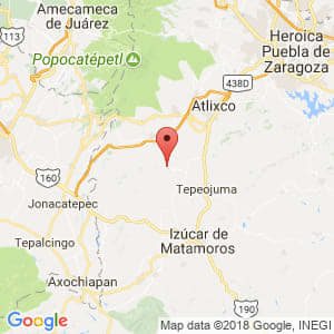 Localización de Huaquechula en Puebla